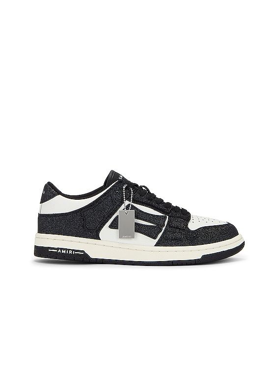 AMIRI White & Black Shimmer Skel-Top Low